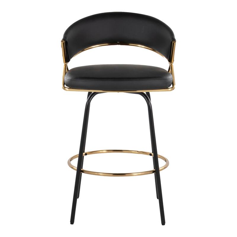 Silver Orchid Tatyana 26" Upholstered Counter Stool with Metal Legs (Set of 2)
