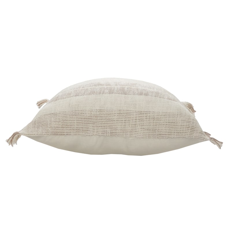 Sevita Drew Brown/Ivory Stripe Cotton Throw Pillow, Set of 2