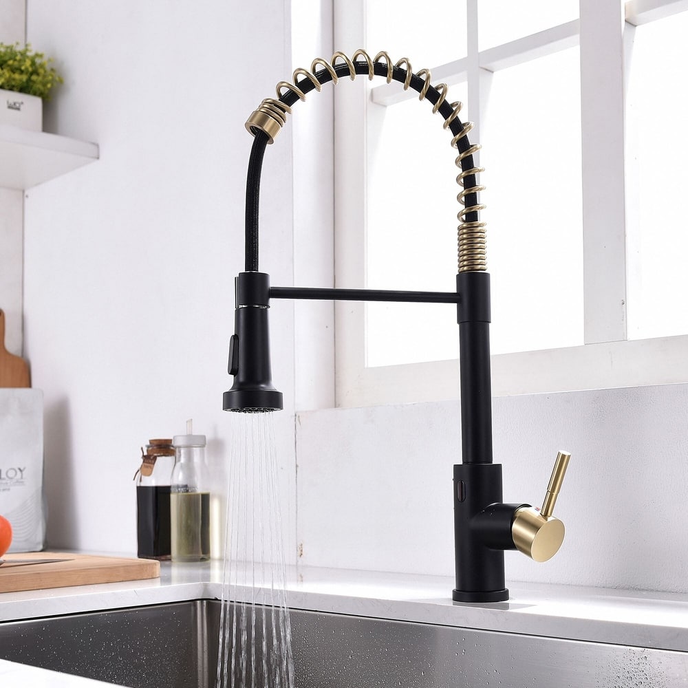 Brushed 1-Handle Touchless Deck-Mount Pulldown Kitchen Faucet