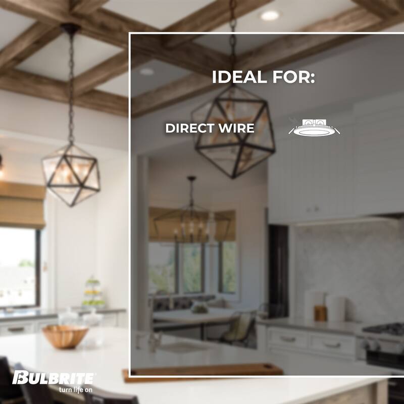 Bulbrite Pack of (2) LED 3" Round Recessed Downlight Fixture with Metal Jbox & Baffle, 50W Equivalent