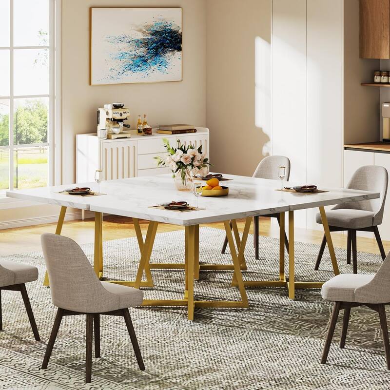 31.5 Inches Industrial Square Dinner Table with Metal Base