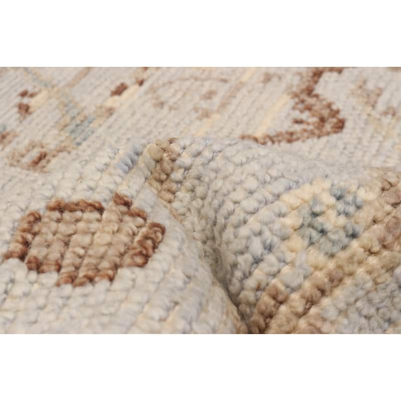 ECARPETGALLERY Hand-knotted Tangier Light Grey Wool Rug - 5'3 x 7'8