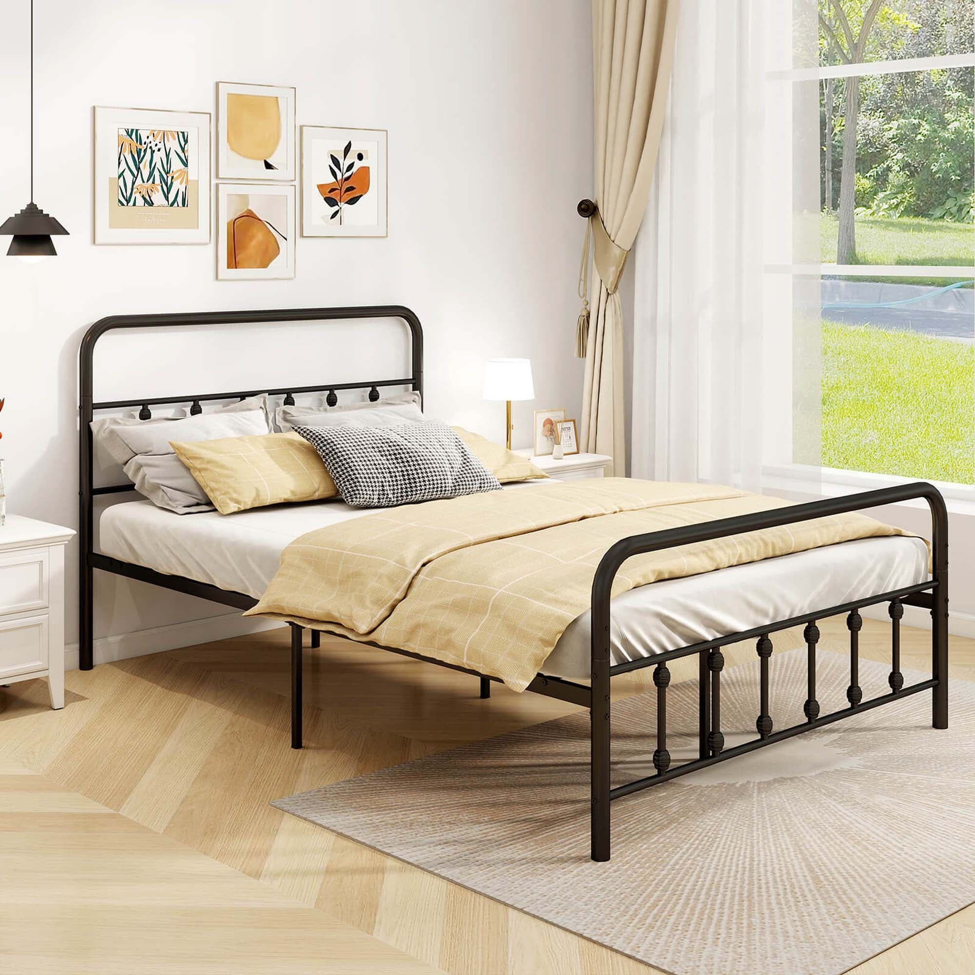 Costway Full/Queen/King Size Bed Frame with Headboard Under Bed
