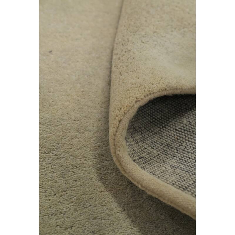 Hand Knotted Oriental 100% Wool Carpet Modern Solid Beige & Ivories Gabbeh Area Rug - 6' 1'' X 4' 0''