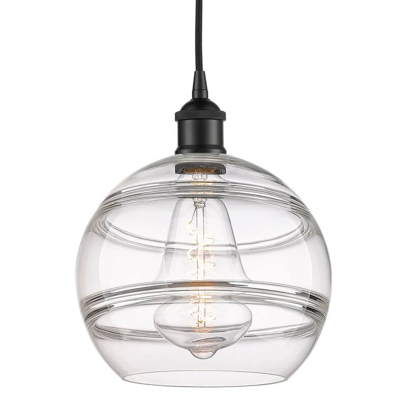 Innovations Lighting 616-1P 12 10 Rochester Pendant Rochester 10" Wide - Matte Black / Clear
