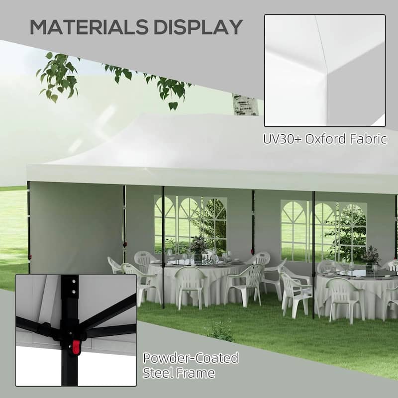 9.5'x28' Pop Up Canopy Tent,Height Adjustable,Carry Bag and Sand Bags