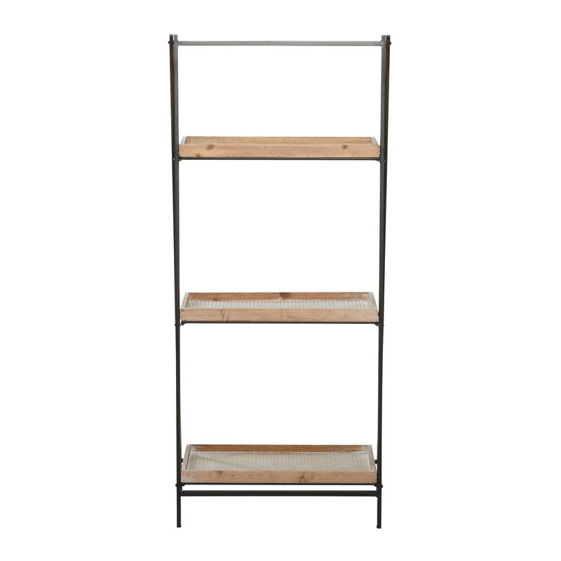 Brown Wood 3 Shelves Shelving Unit - 21 x 12 x 47