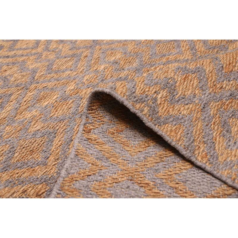ECARPETGALLERY Flat-Weave Palas Denizli Tan Jute, Rayon Kilim - 5'3 x 7'6