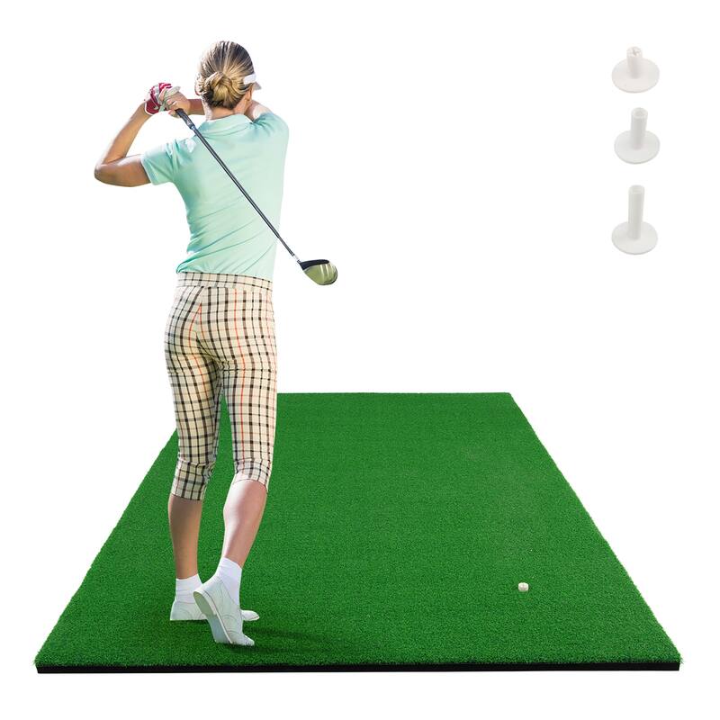 Costway 5' x 3' Standard Realistic Feel Golf Practice Mat Putting Mat - Green