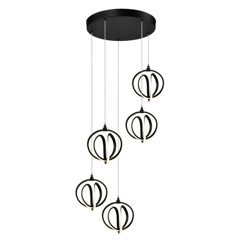 Artcraft Rose - LED Pendant - 5-Light - Black