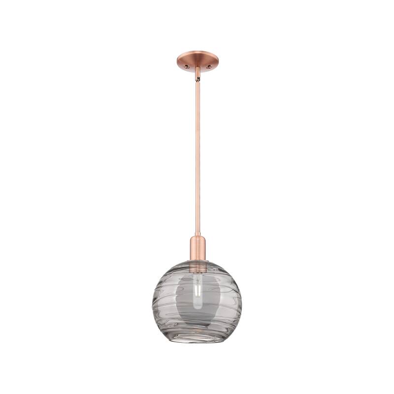 Innovations Lighting Endless Possibilities Arcadia - Athens Deco Swirl - 1 Light 10" Stem Hung Mini Pendant - Antique Copper