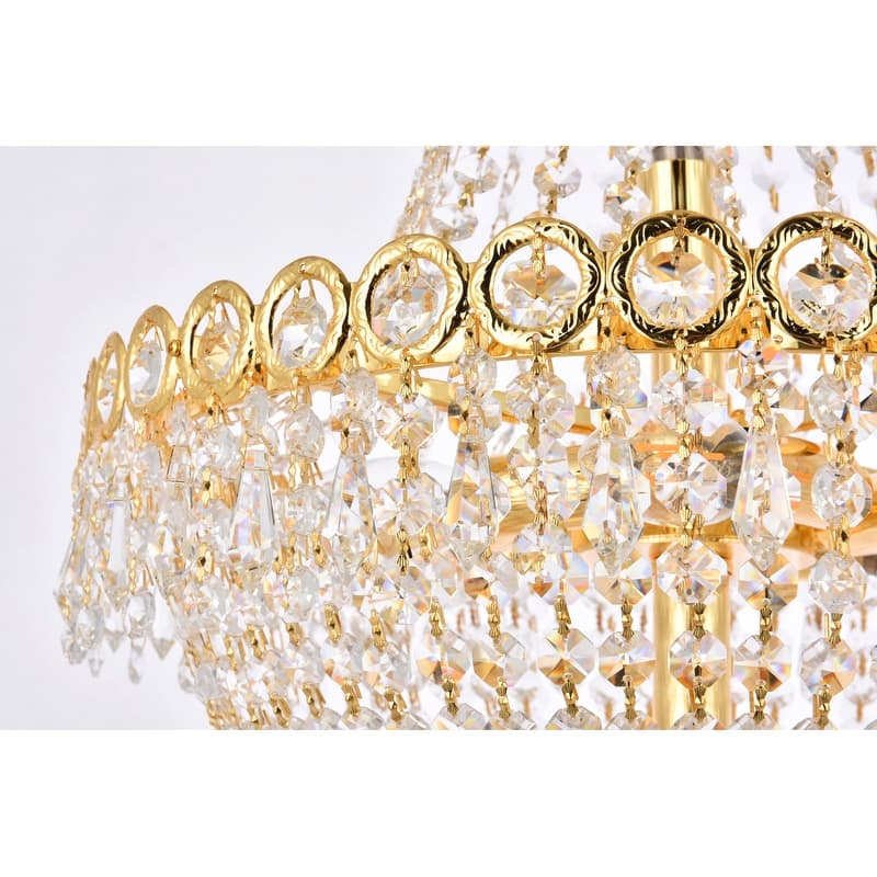 Elegant Lighting Gold 16-inch Royal-cut Crystal Clear Hanging 8-light Chandelier