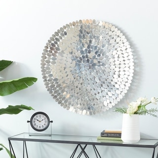 Silver Stainless Steel Glam Ornamental Wall Decor - 31 x 31 x 1