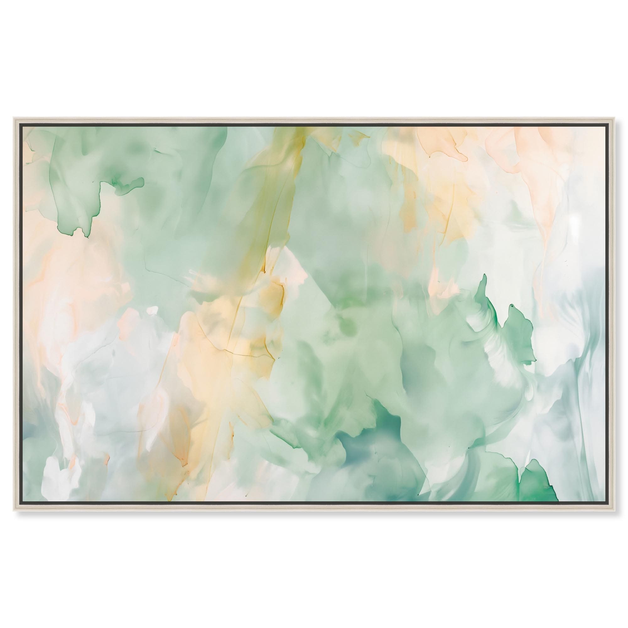 Double Green I Canvas Modern Abstract Art by Art Remedy