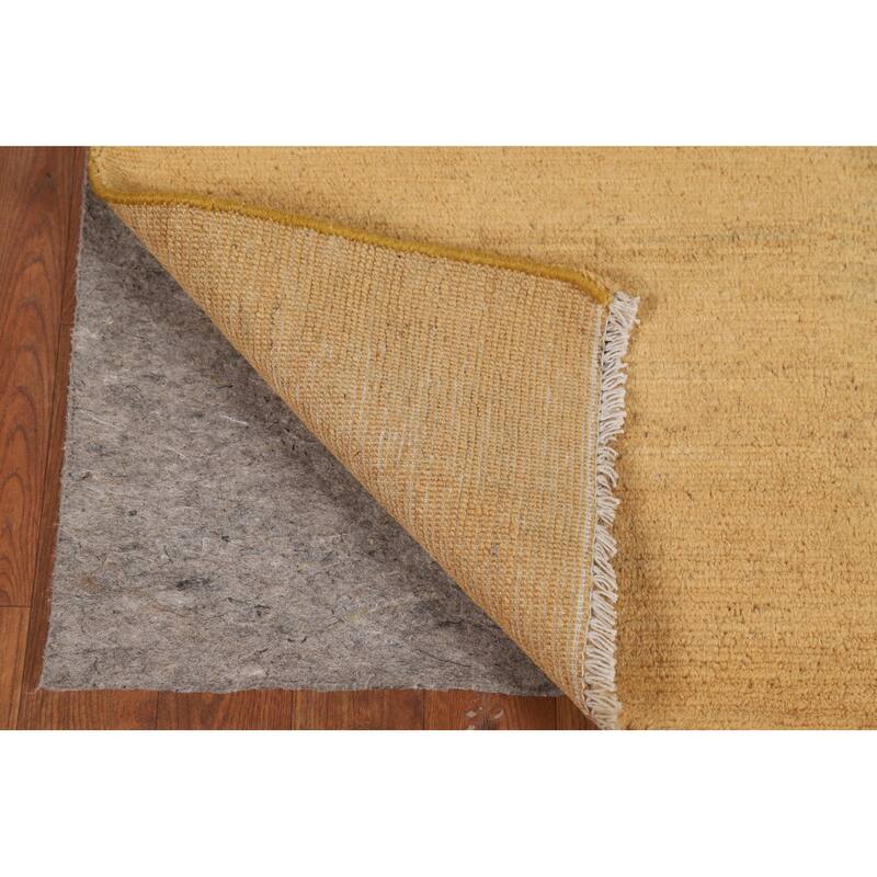 Contemproary Yellow Gabbeh Oriental Foyer Rug Handmade Wool Carpet - 3'3"x 4'7"