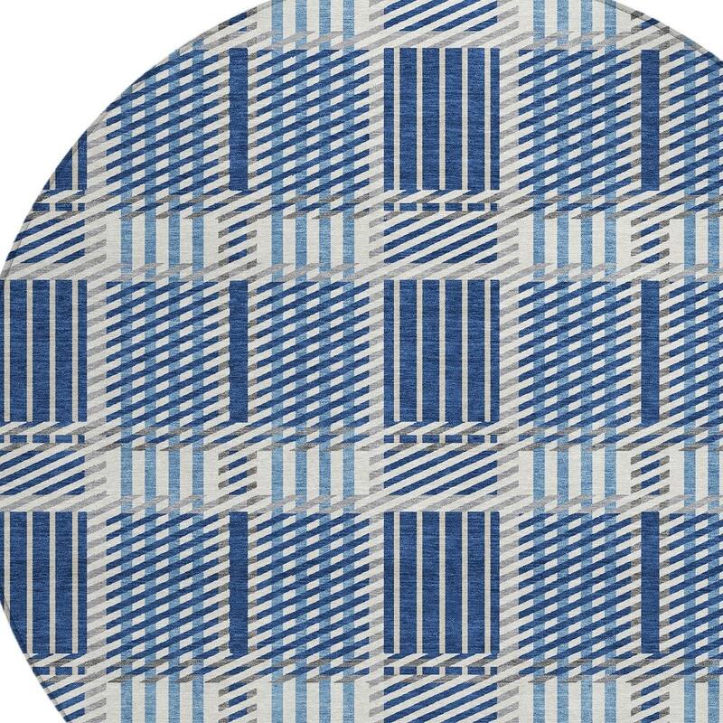 HomeRoots Plaid Transitional Rectangle Outdoor Rug