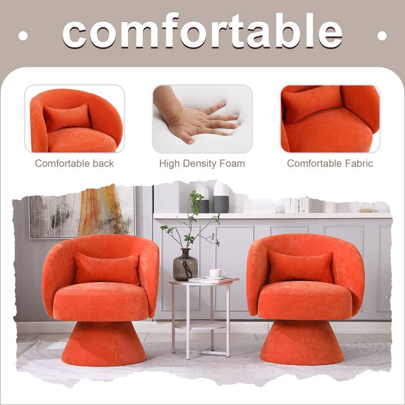 Upholstered Swivel Armchair (Set of 2)