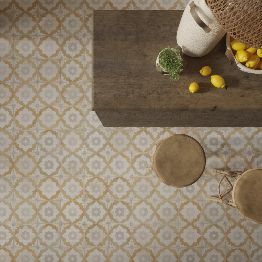 Merola Tile Kings Clay Blossom 17-5/8" x 17-5/8" Ceramic Floor and Wall Tile