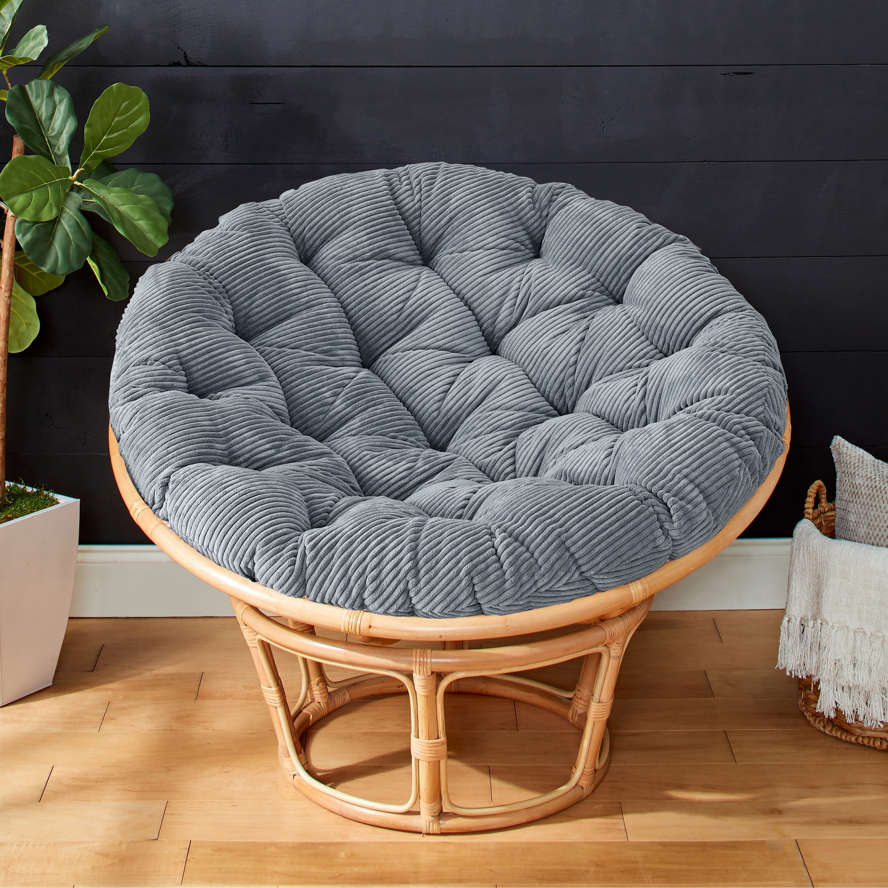 44 x 44 x 4 Papasan Outdoor Chair Cushion Ivory - Sorra Home