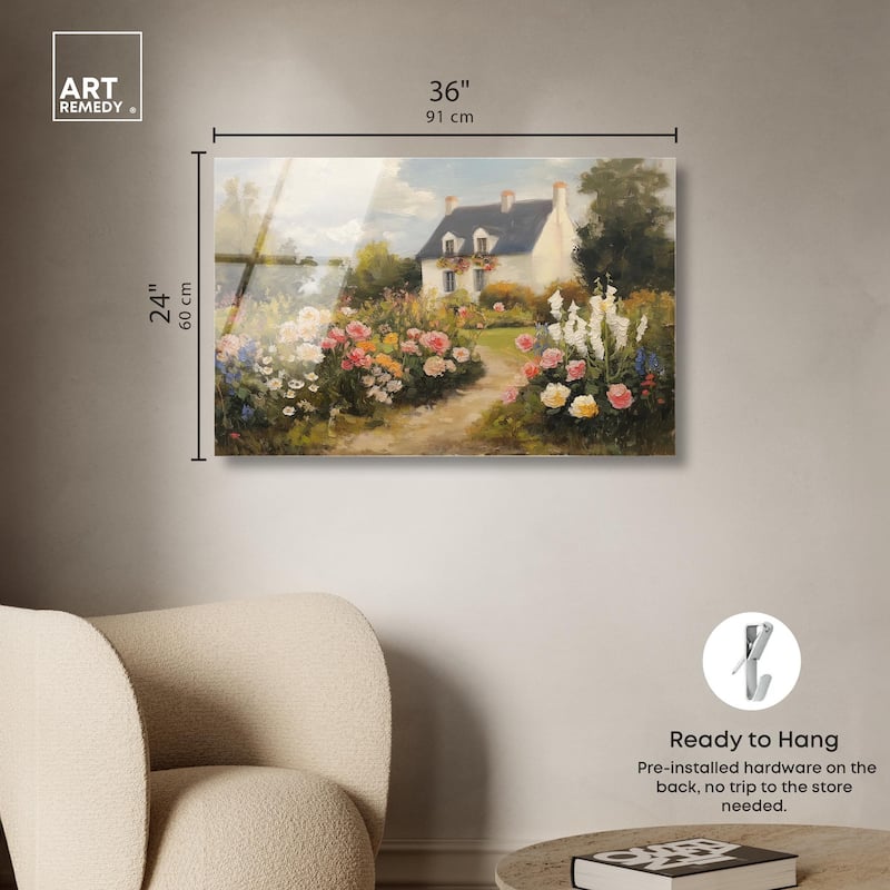 Floral Welcome Acrylic by Art Remedy, Ready to Hang