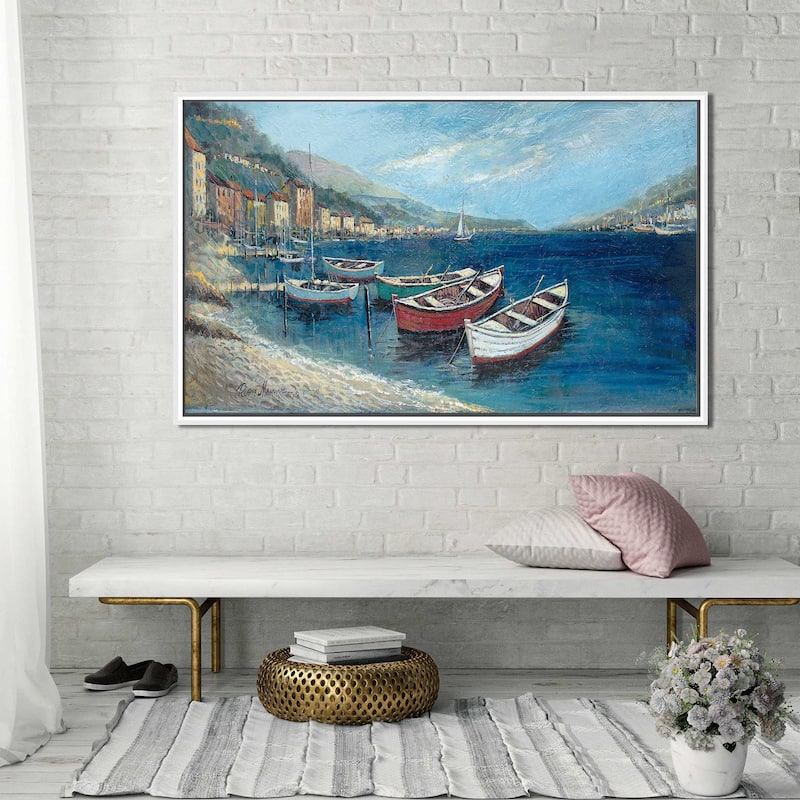 "Footprints in Sand" by Ruane Manning Print on Floating Canvas