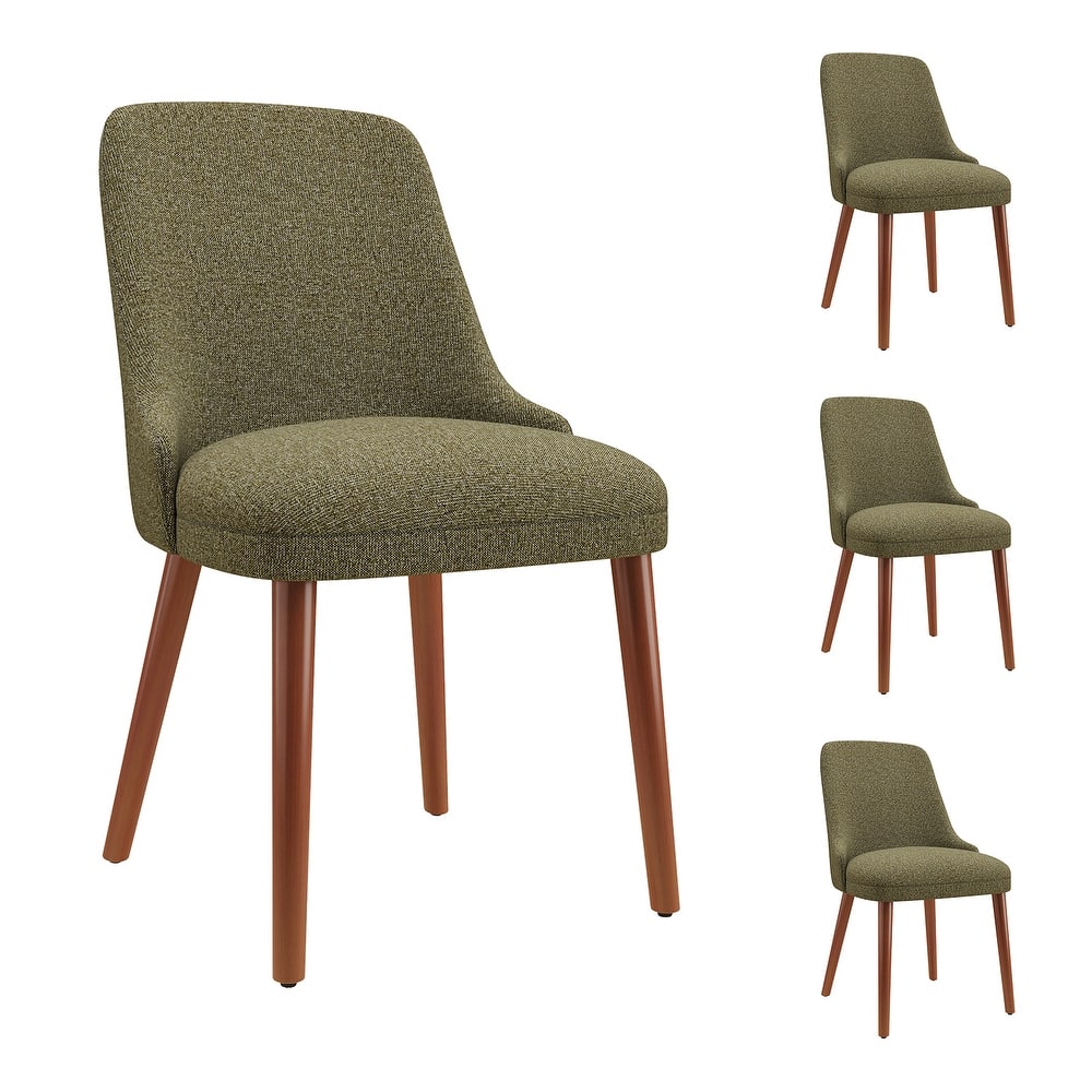 High Back Dining Chairs Upholstered Padded Kitchen Chairs Wood Legs for Restaurant Cafe