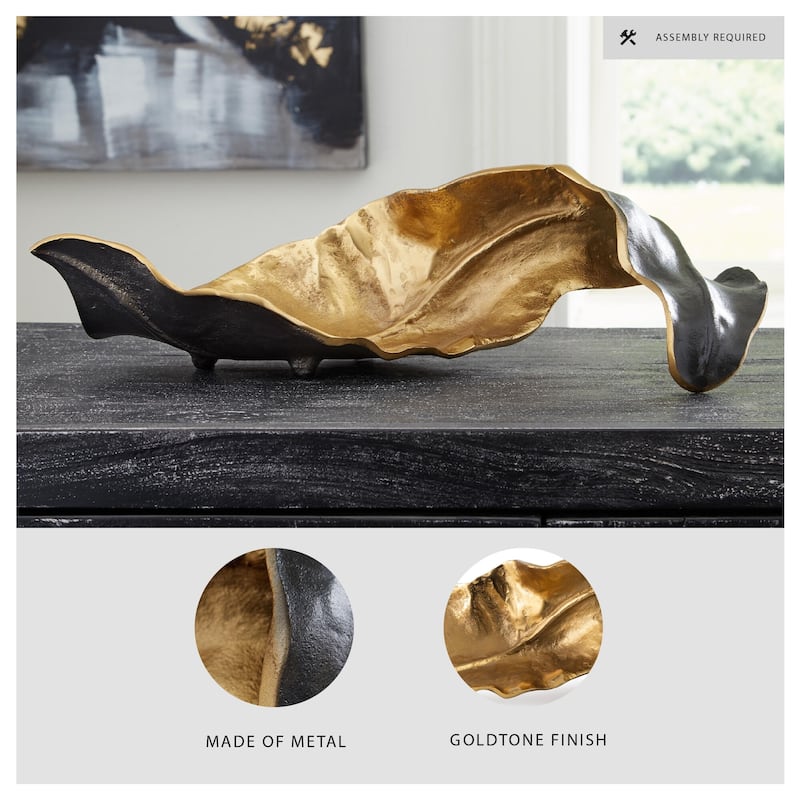 Melinda Black/Gold Finish Sculpture - 20"W x 8"D x 6"H