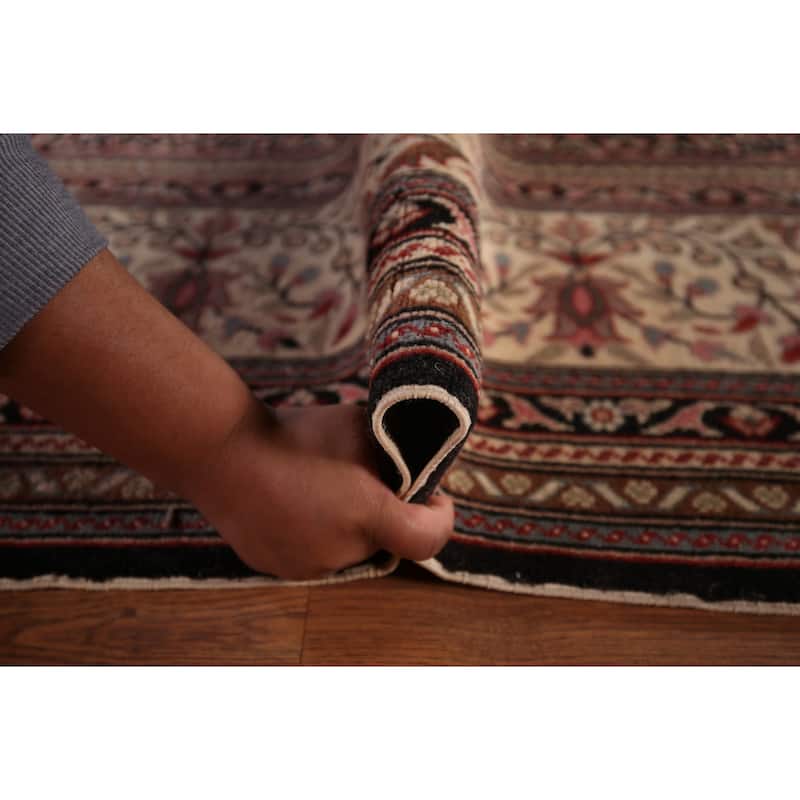 Black Anatolian Turkish Large Vintage Rug Hand-Knotted Wool Carpet - 10'0" X 13'7"