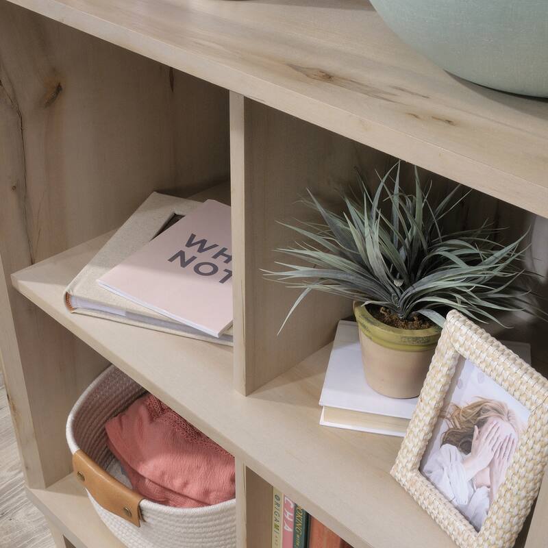 Wood Bookcase with Cubbyholes, Brown - 53.15" W x 14.37" D x 45.28" H