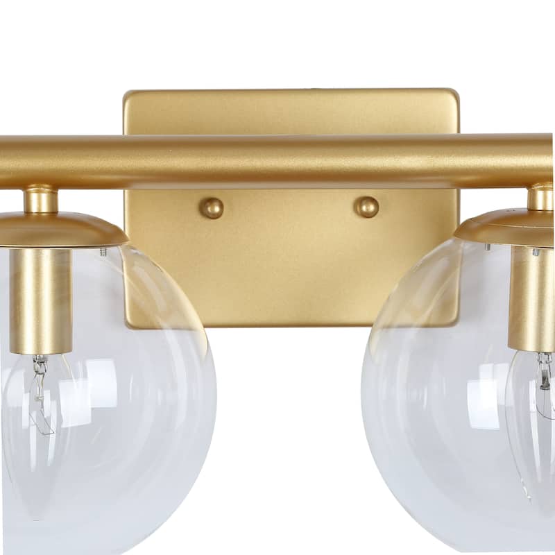 Modern Gold 4-light Bathroom Vanity Lights Dimmable LED Wall Sconce with Globe Glass Shades - 30 in