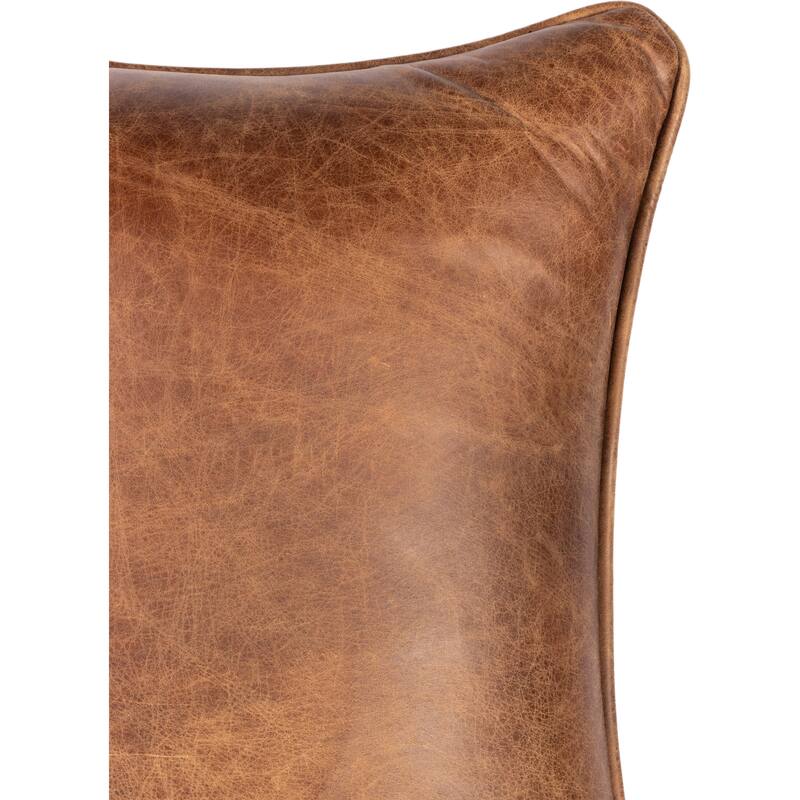 Aurelle Home Pilot Rustic Brown Top-grain Leather Accent Chair