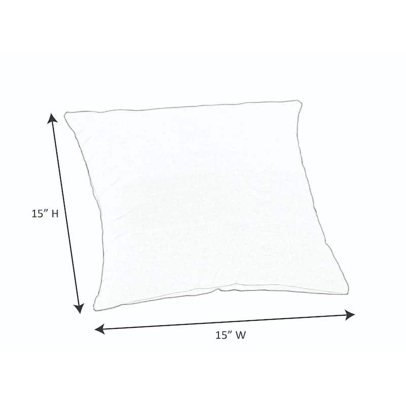 Sunbrella Solid Fabric 1-Piece Indoor/Outdoor Square Throw Pillow, 15"W x 15"L