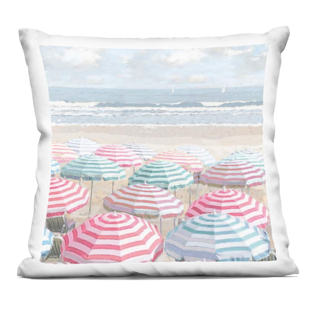 Stupell Bright Beach Umbrellas Scene Decorative Printed Throw Pillow Design by Amber Sterling