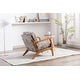 preview thumbnail 4 of 6, Solid Wood Frame Floral Armchair Lounge Chair for Living Room