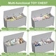 preview thumbnail 8 of 8, Kids Wooden Toy Box Storage with Safety Hinged Lid for Ages 3+ (Gray)