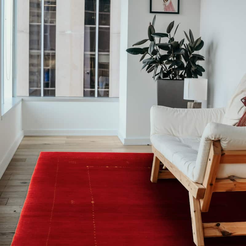 Kashkuli Gabbeh Red Rug 4'8" x 6'6" - 4'8 x 6'6