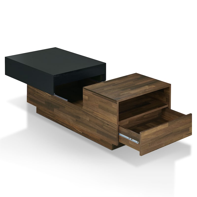 DH BASIC Transitional Brown 47-inch 1-shelf Coffee Table with Sliding Top by Denhour