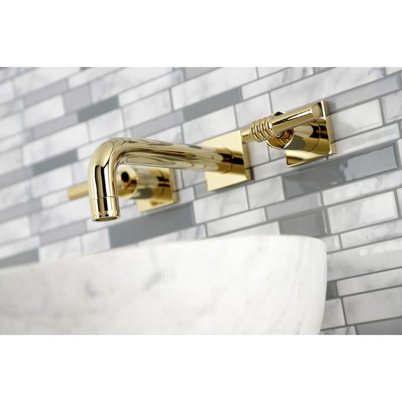Kingston Brass Milano Two-Handle 3-Hole Wall Mount Bathroom Faucet