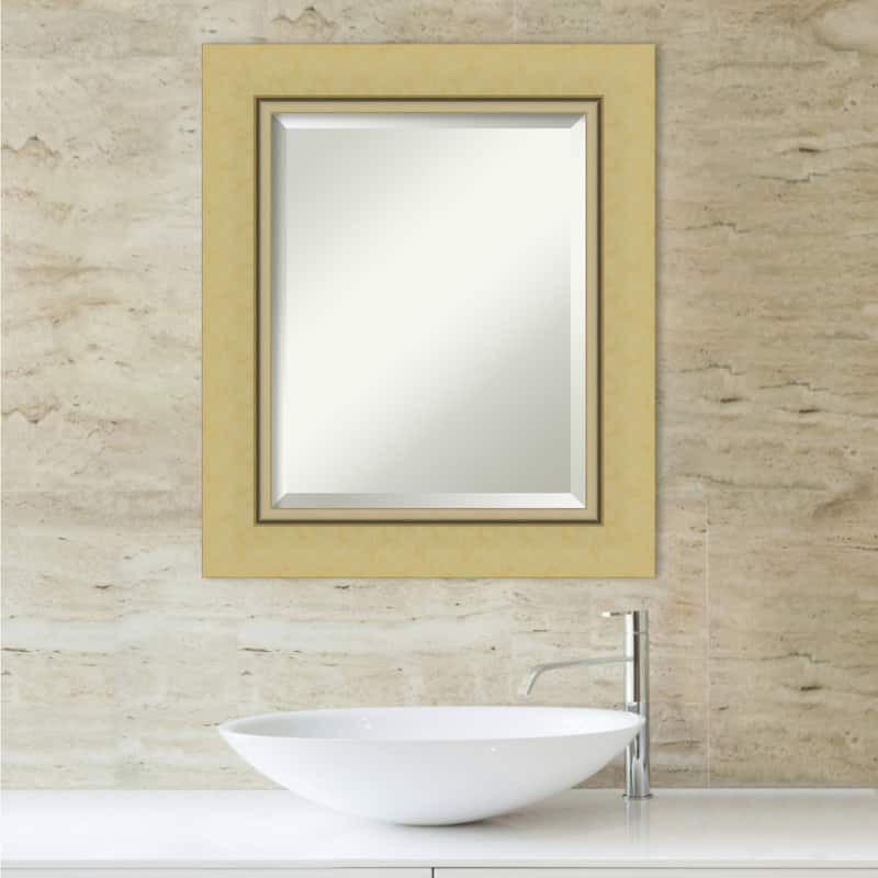 Beveled Bathroom Wall Mirror - Landon Gold Frame