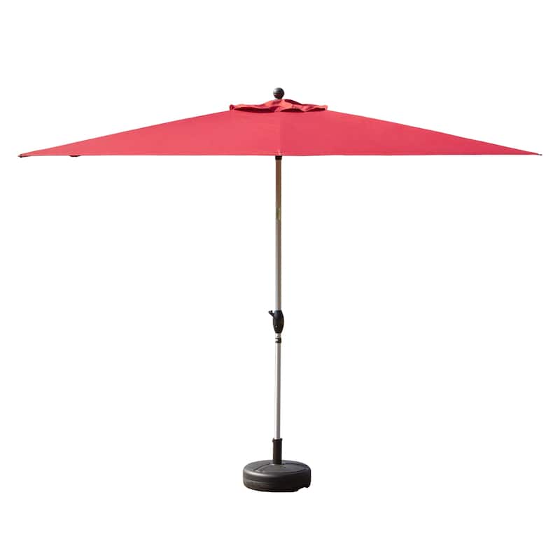 GDFStudio - Rectangular Patio Umbrella with Crank Lift and Multi-Angle Tilt, UV-Resistant Outdoor Shade - 6.5'*10' - Brick red