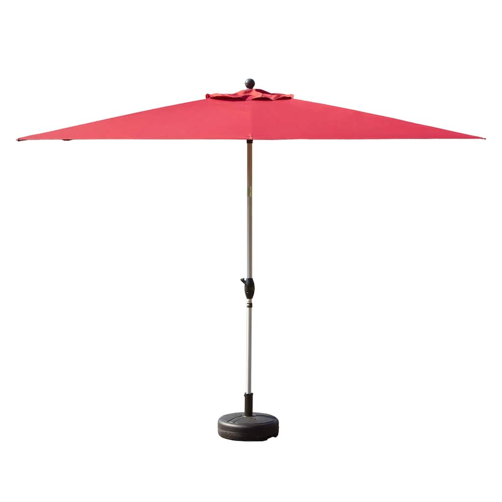Rectangle Patio Umbrella with Crank Lift and Tilt, Brick Red (Base Excluded)