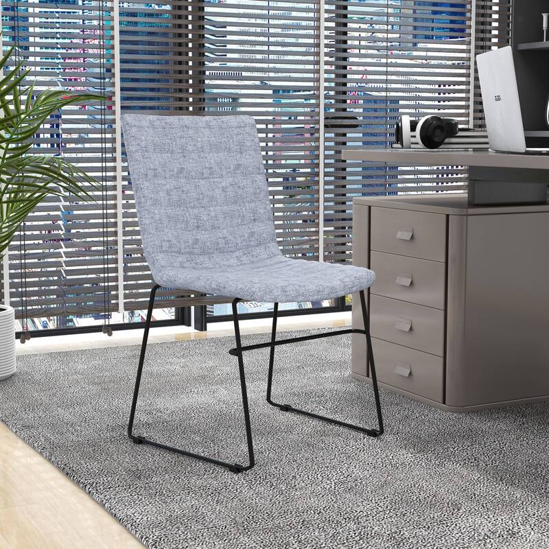 Zylar Modern Leather Guest Chair with Lumbar Support, Stainless Steel Base, High-Density Foam, Floor Protectors, 300 lb Capacity