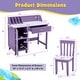 preview thumbnail 14 of 28, Costway Kids Wooden Study Desk & Chair Writing Table w/Drawer Storage