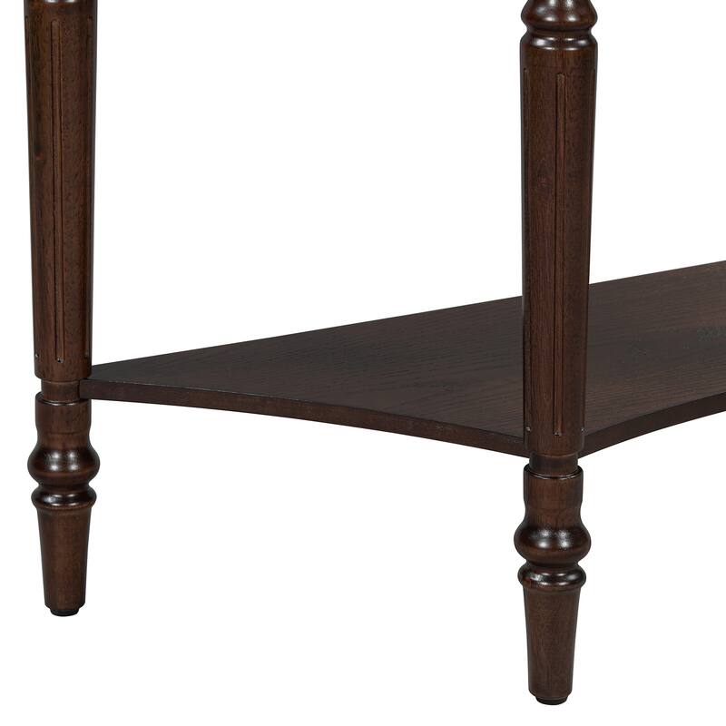 Half-Moon Farmhouse Console Table with Drawer & Shelf by Harper&Bright Designs