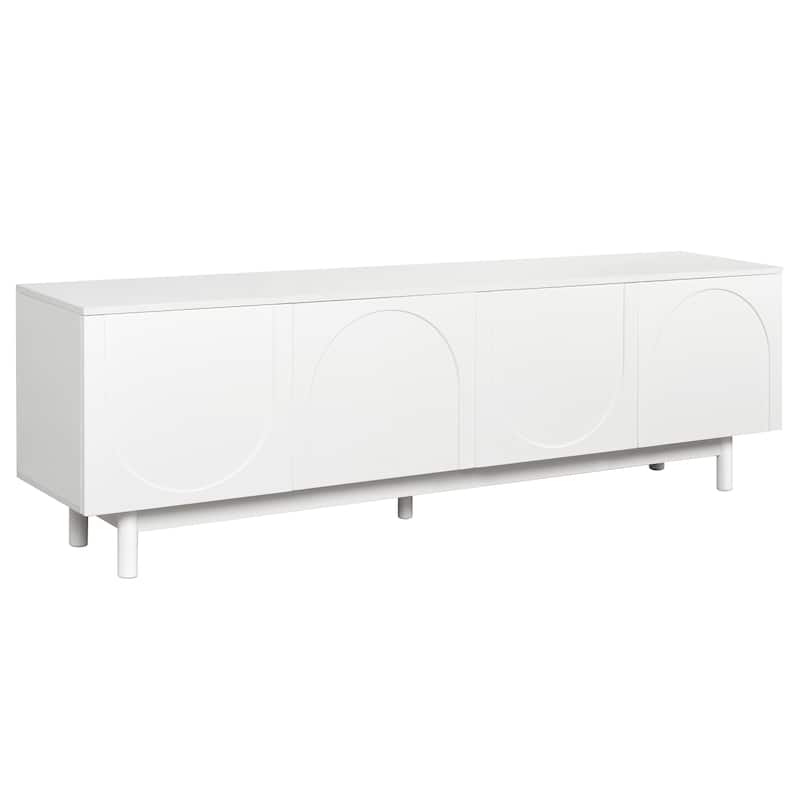 Wood TV Stand for TV Up to 78", Home Storage Entertainment Center with Adjustable Shelves, Media Cabinet for Living Room