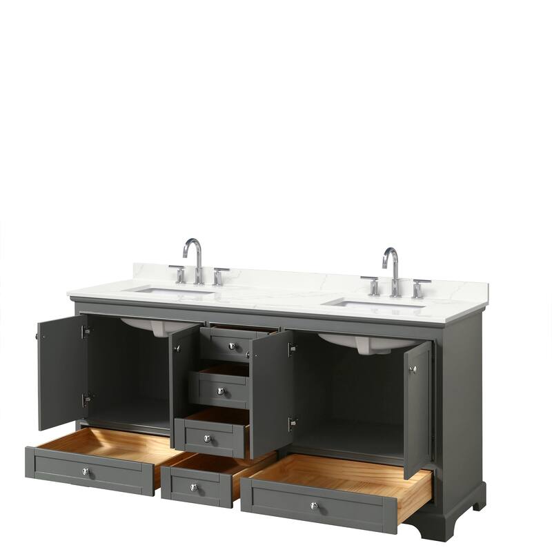 Deborah 72-inch Double Vanity, Quartz Top