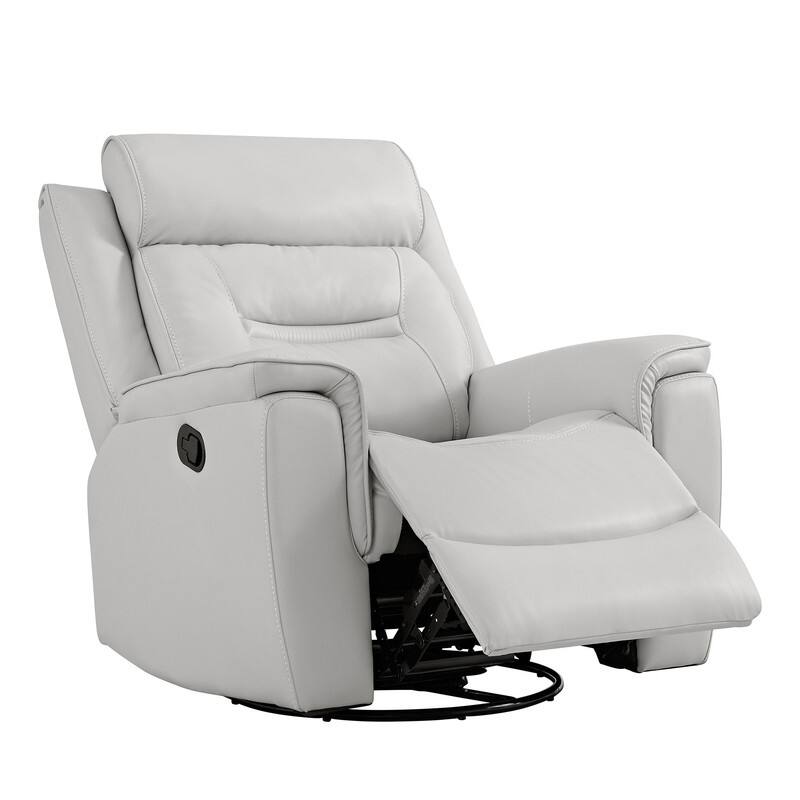 Spruce & Spring Alexis Swivel Manual Recliner Faux Leather Glider Recliner