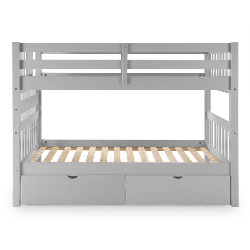 Taylor & Olive Trillium Twin over Twin Bunk Bed with Ladder, 2 Drawers