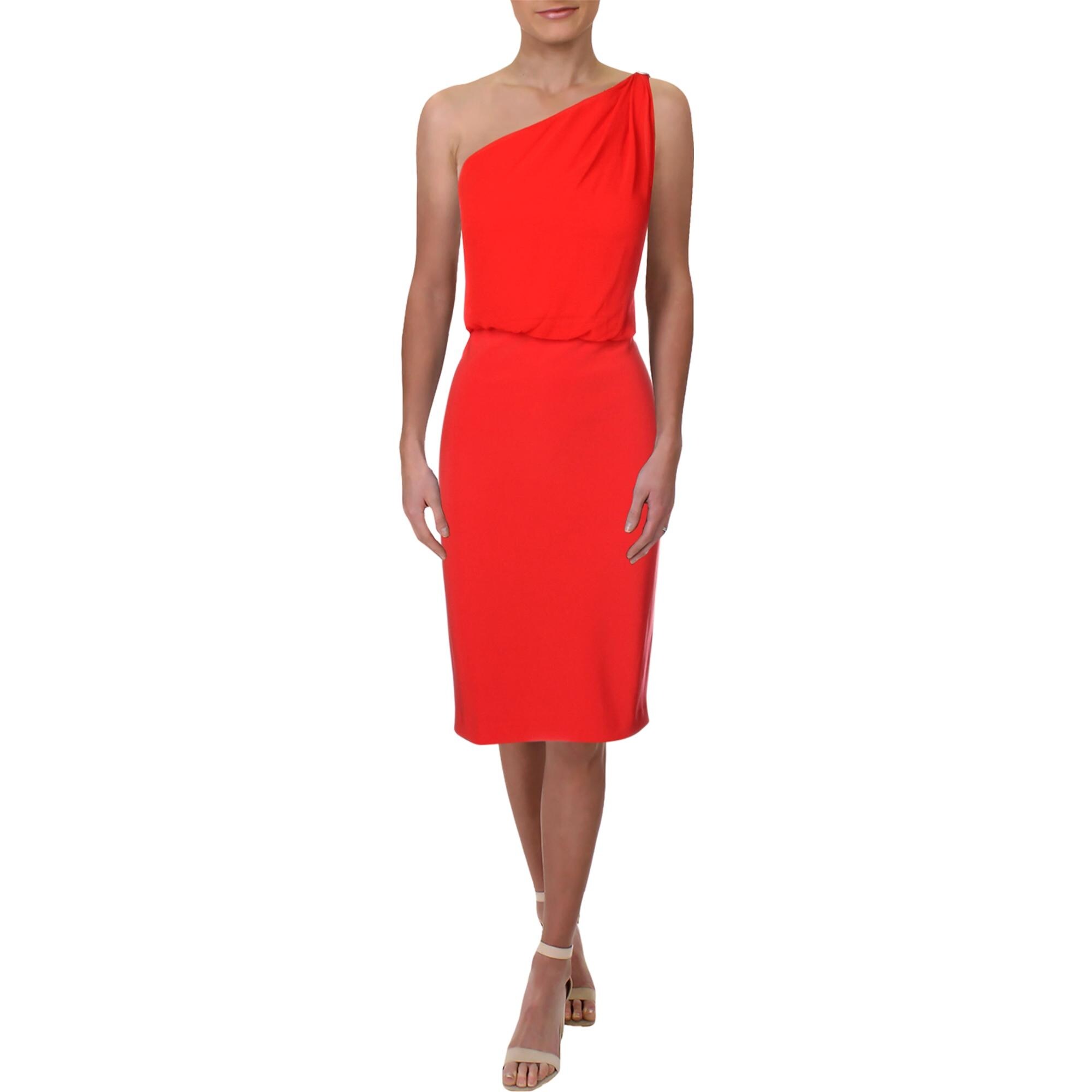 one shoulder midi cocktail dress