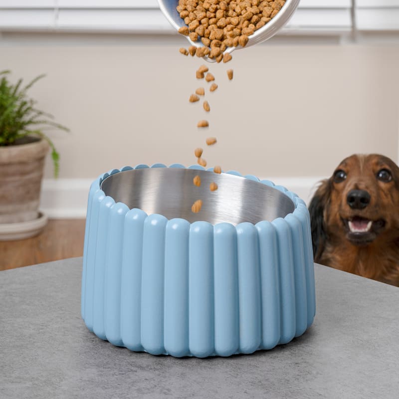 Intersecta Concrete & Steel Pet Feeder - 16oz with Metal Stand